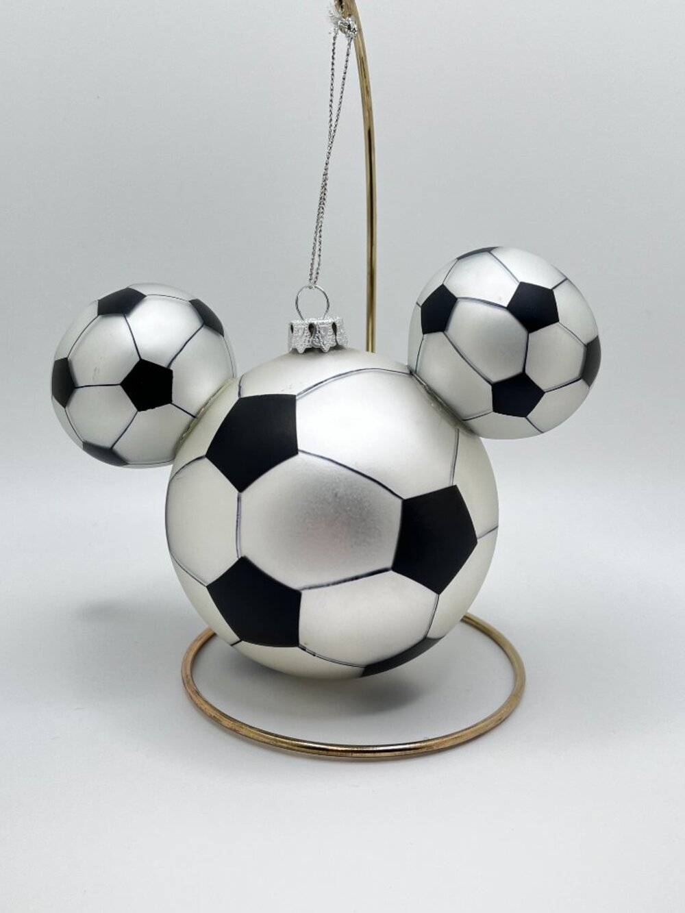 Walt Disney World retired Jumbo Soccer Ball Mickey Mouse ears Christmas ornament